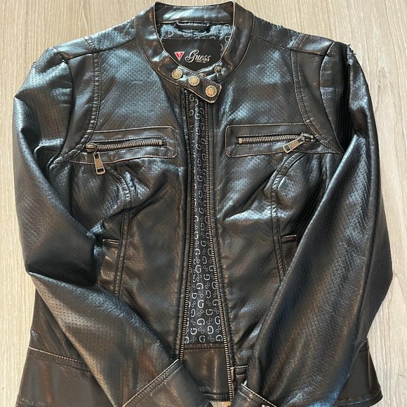GUESS Leather Jacket - Picture 1 of 4